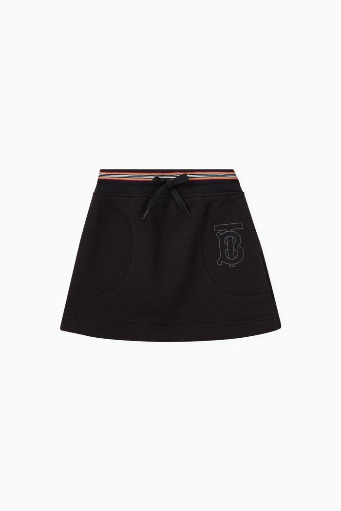 

Lisey Monogram Print Skirt in Cotton, Black