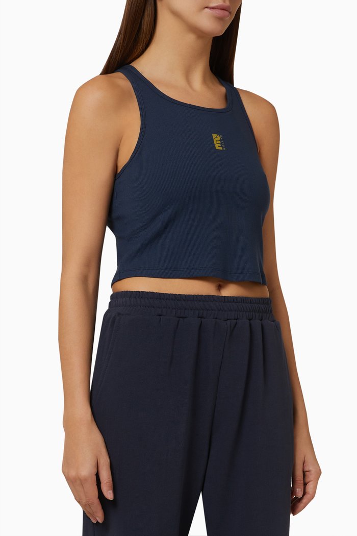 

Backcheck Tank Top in Rayon, Blue