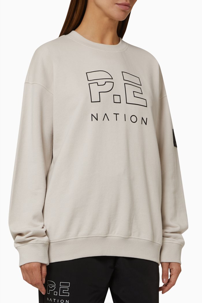 

Heads Up Sweatshirt in Organic Cotton, White
