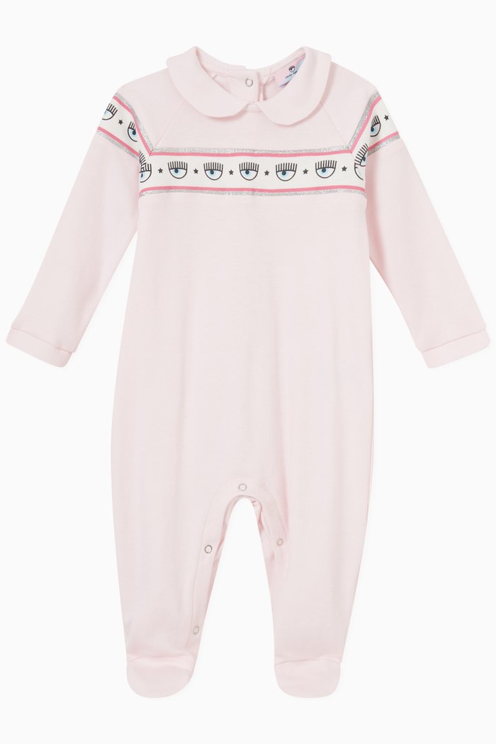 

Contrast Maxi Logomania Pyjama in Cotton Jersey, Purple