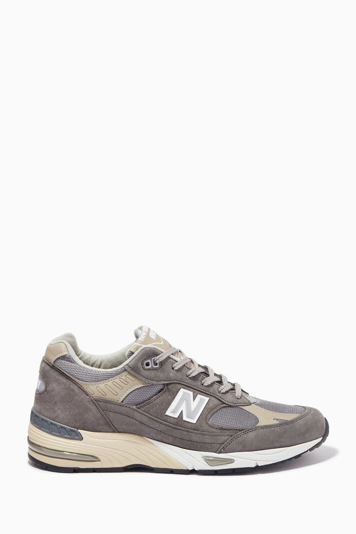 

MADE in UK 991 Sneakers in Suede & Mesh, Grey