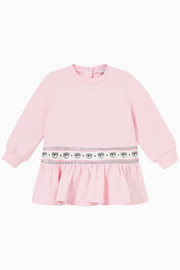 Maxilogomania Band Dress in Cotton, Pink