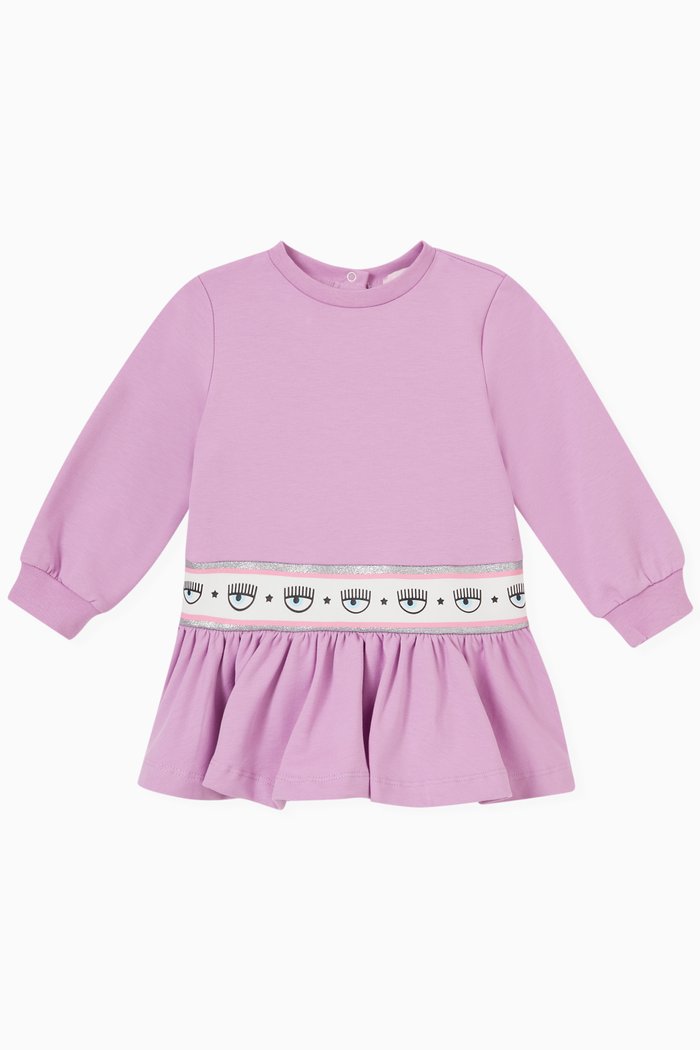 

Maxilogomania Band Dress in Cotton, Purple