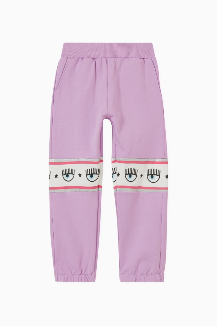 

Logo Tape Sweatpants in Cotton, Purple