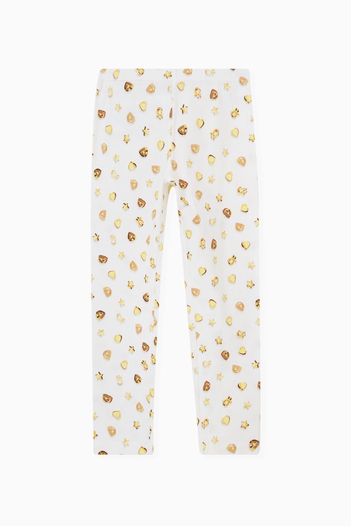 

Printed Leggings in Cotton, Neutral