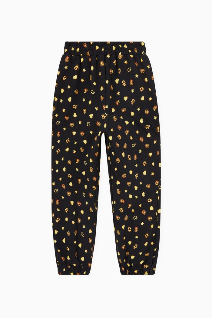 Printed Sweatpants in Jersey, Black