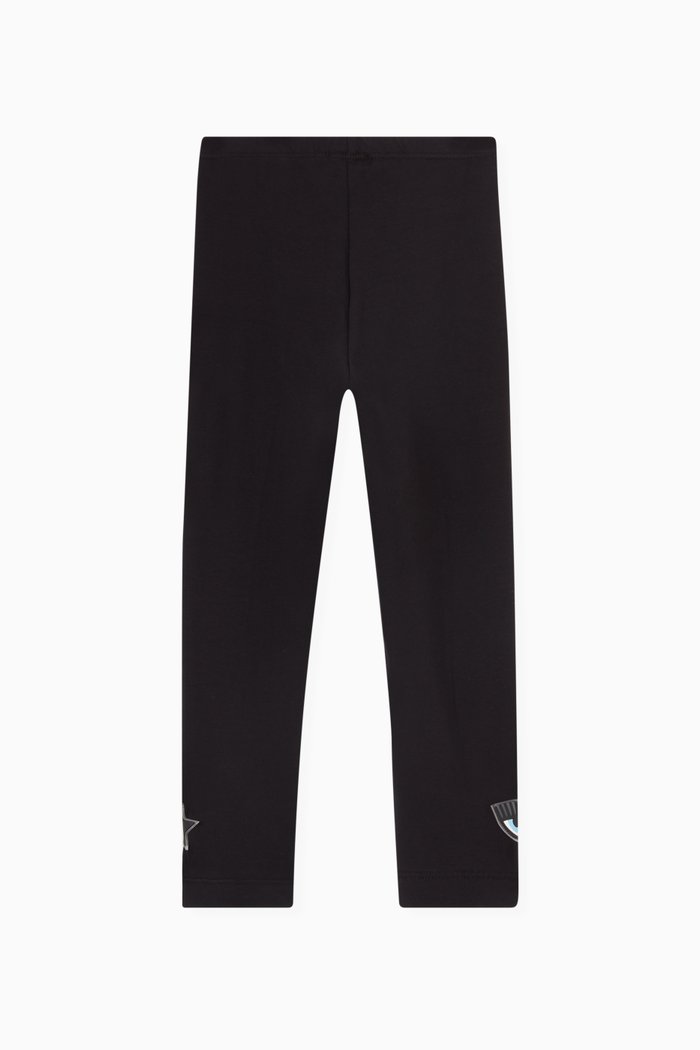 

Eye Star Leggings in Cotton Jersey, Black