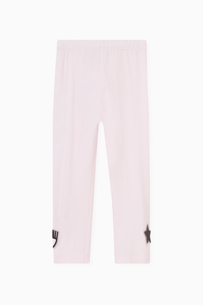 Eye Star Leggings in Cotton Jersey, Pink