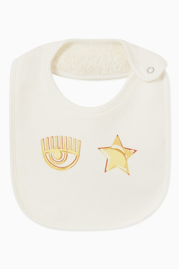 

Eyestar Glitter Stripe Bib in Cotton, Neutral