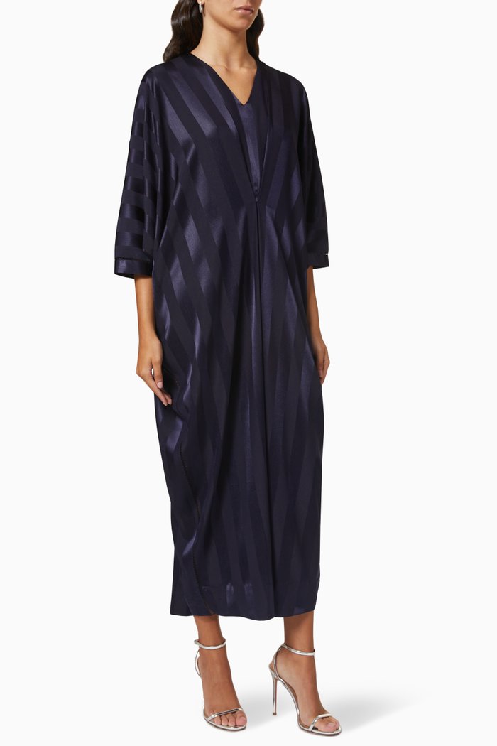 

Stripe Kaftan in Satin, Blue