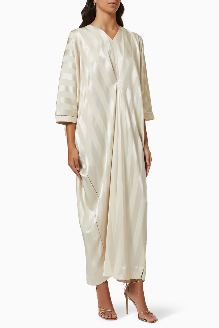 

Woven Kaftan in Satin, Neutral