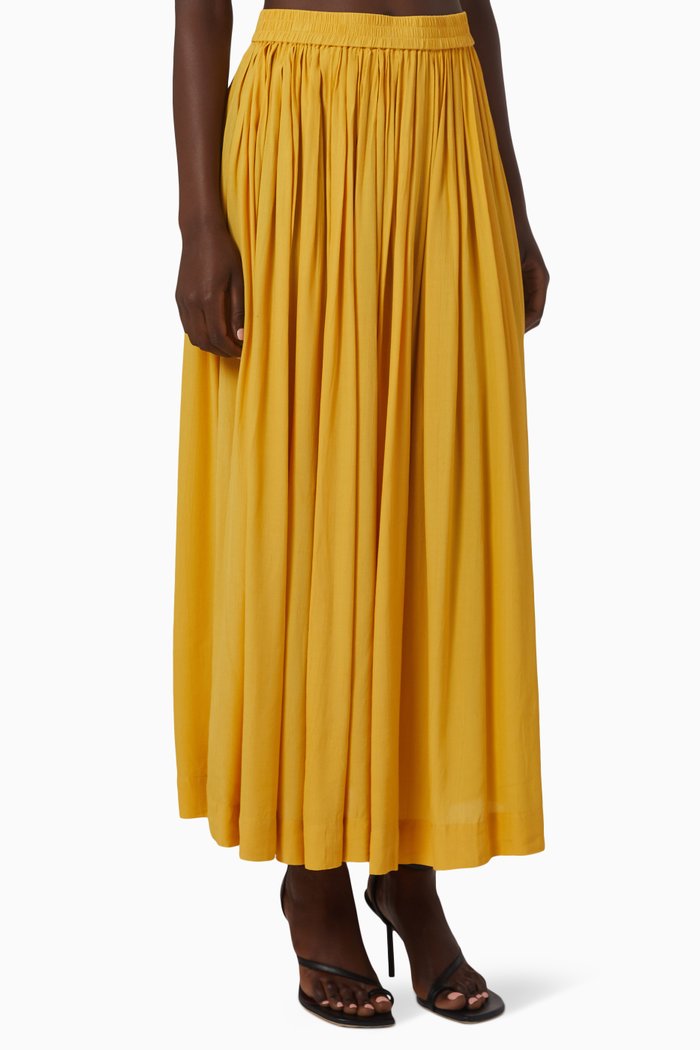 

Sweetener Midi Skirt in Sustainable Rayon, Yellow