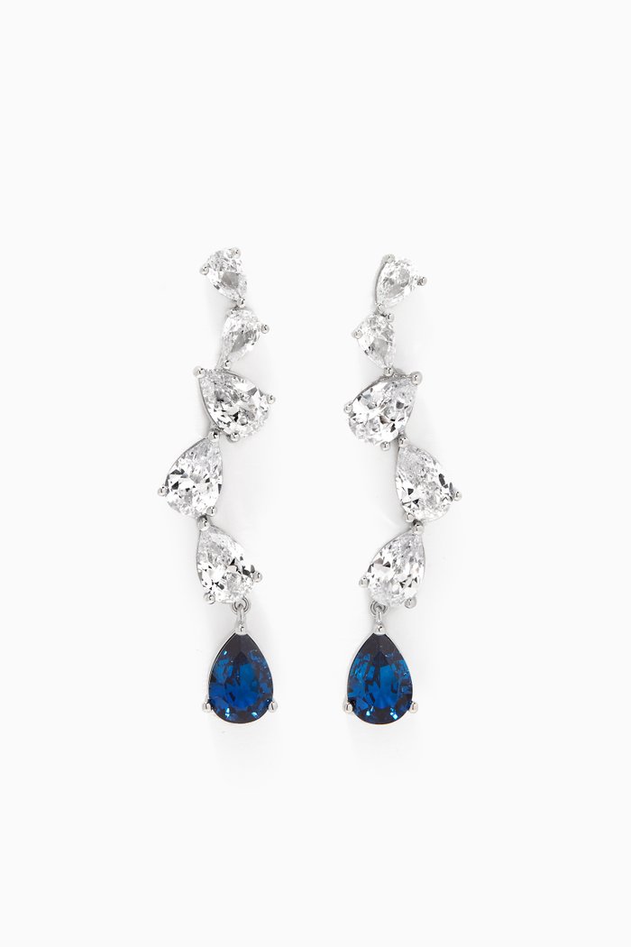 

Pear Drop Cascade Crawler Earrings, Blue