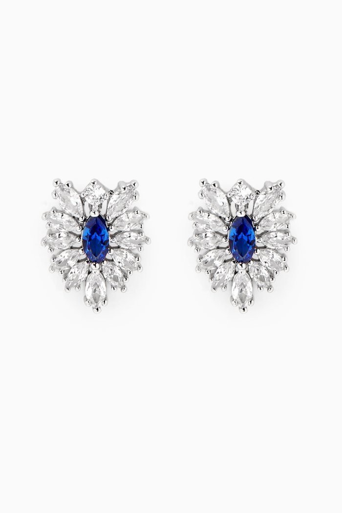 

Pear Cluster Stud Earrings, Blue
