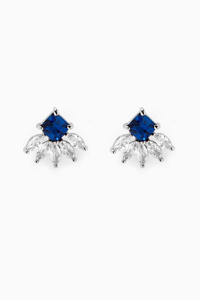 

Pear Cluster Earrings, Blue