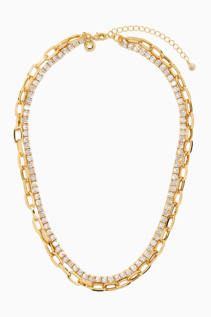 

Chain CZ Tennis Necklace, Gold