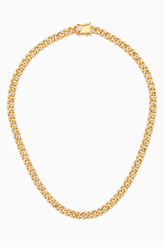 

Pave CZ Chain Necklace, Gold