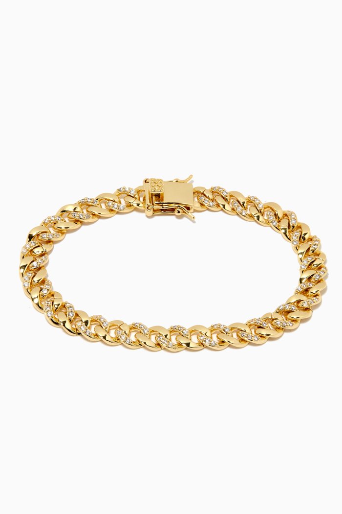 

Pave CZ Chain Bracelet, Gold