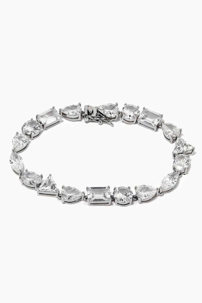

Multi Shape Tennis Bracelet, Silver