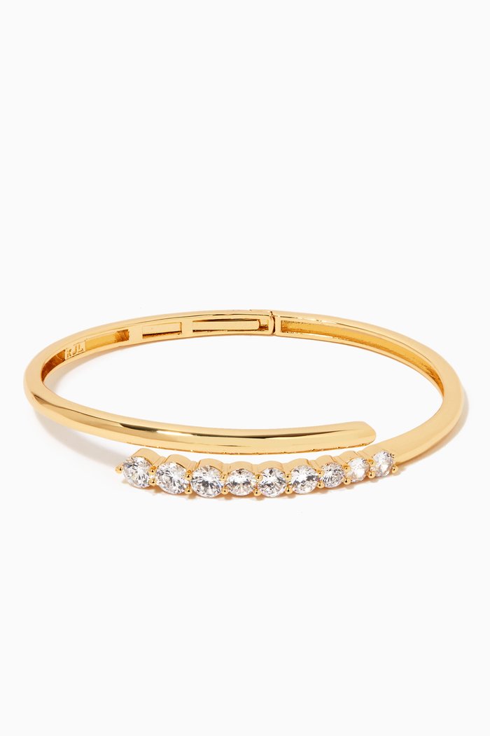 

Round Graduated CZ Hinge Bangle, Gold