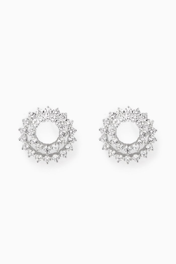

CZ Spiral Stud Earrings, Silver