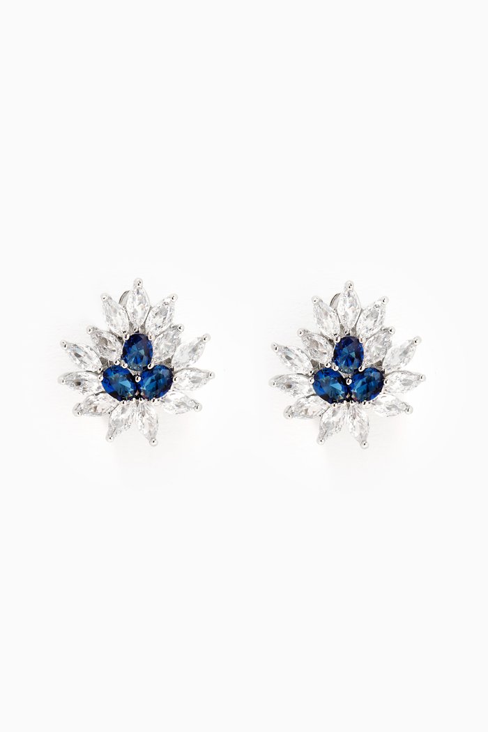 

Marquis Cluster Stud Earrings, Blue