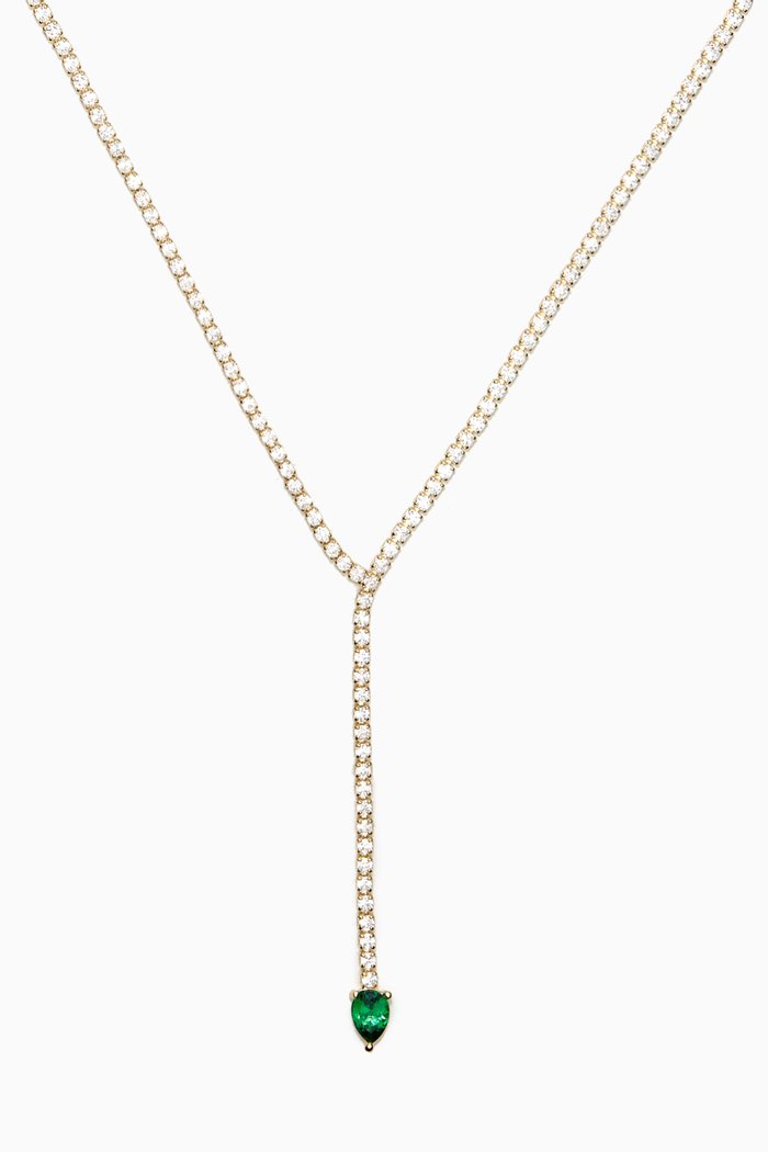 

Pear Drop Y Necklace, Green