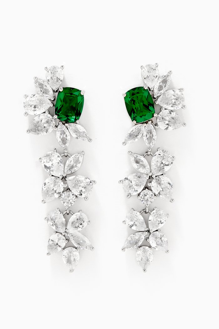 

Emerald CZ Drop Earrings, Green