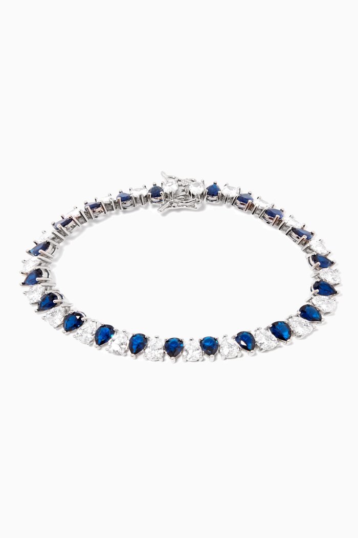 

Pear CZ Bracelet, Blue