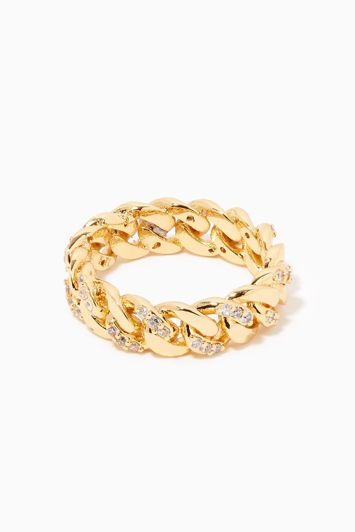 

Pave CZ Chain Ring, Gold