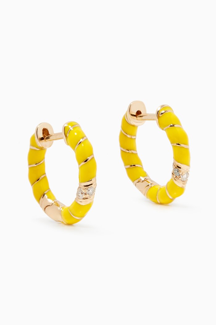 

Alliance Mini Torsade Diamond Hoop Earrings in 9kt Yellow Gold