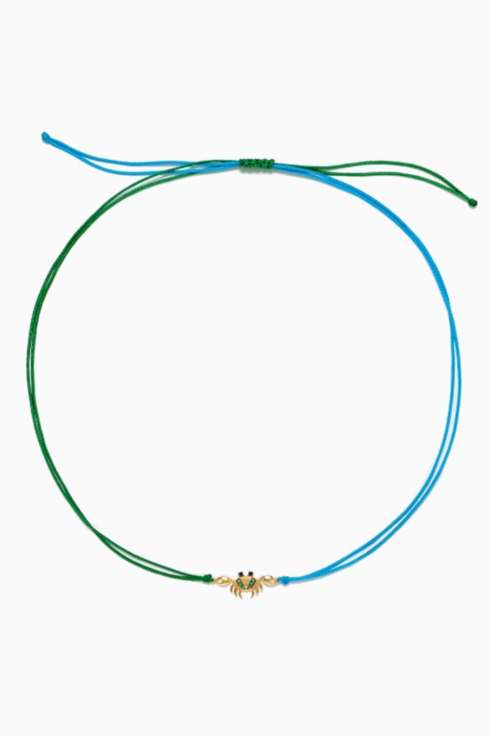 

Cord Crabe Diamond & Tsavorite Necklace in 9kt Yellow Gold, Blue
