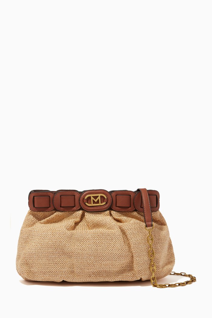 

Mario Clutch Bag in Raffia, Brown