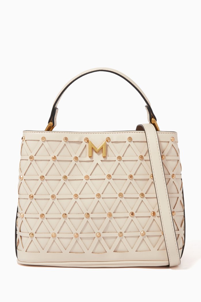 Melissa Tote Bag in Faux Leather, White