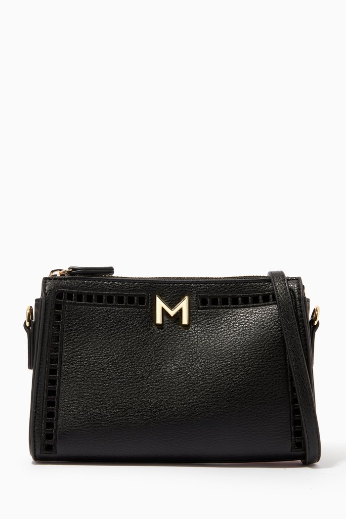 

Dial Crossbody Bag in Faux Leather, Black