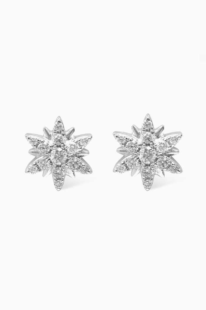 

Sun Diamond Earrings in 18kt White Gold