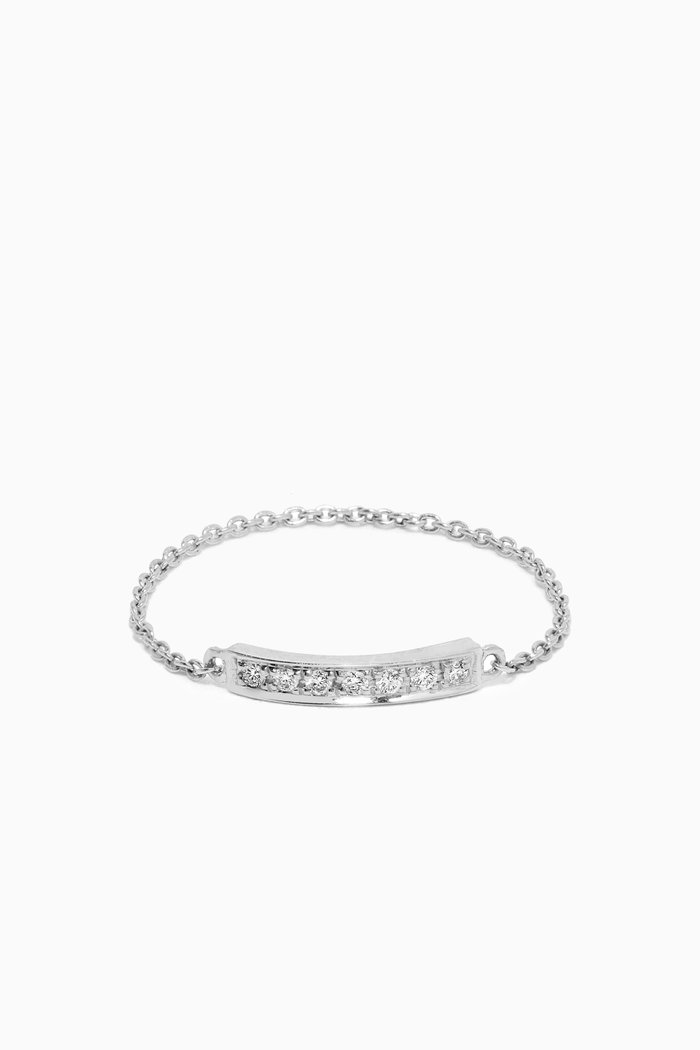 

Bar Chain Ring in in 18kt White Gold