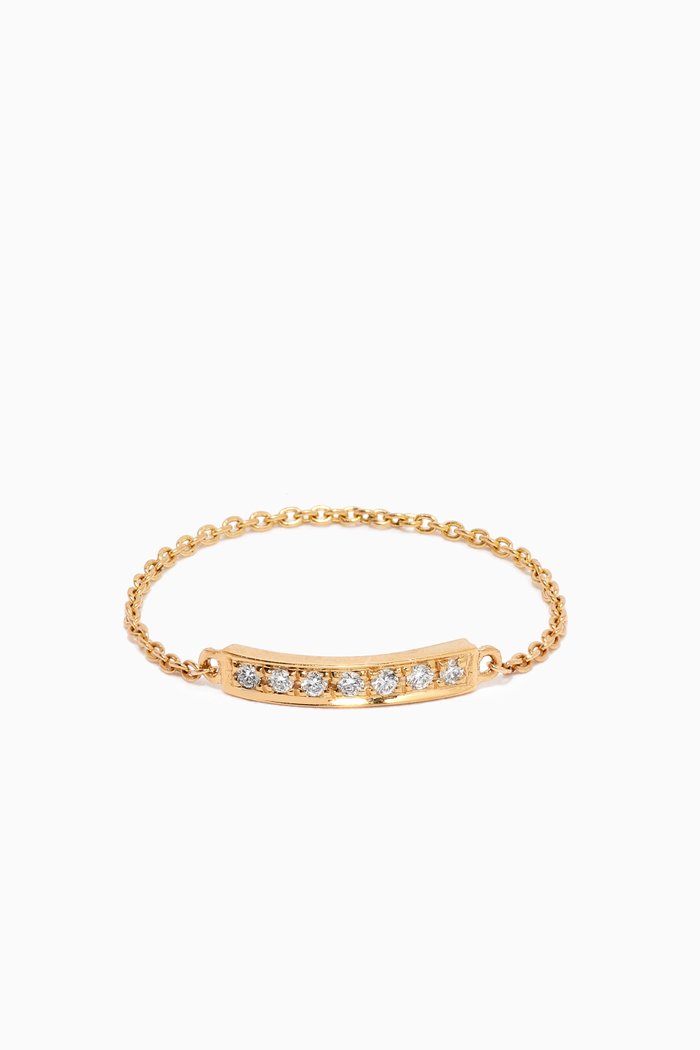

Bar Chain Ring in in 18kt Yellow Gold