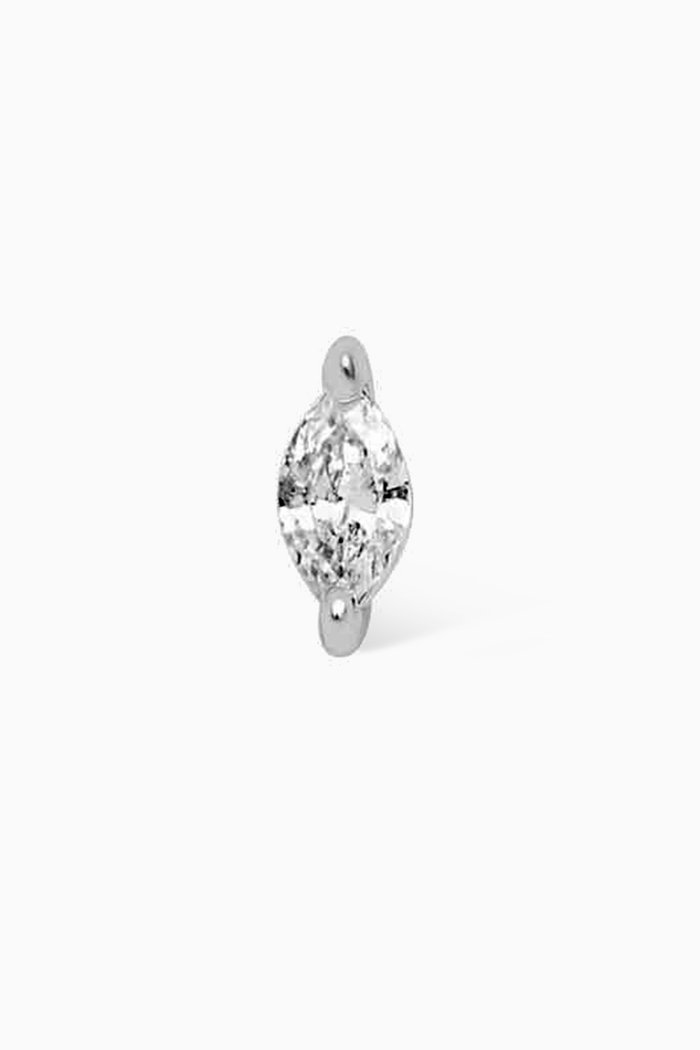 

Marquise Diamond Single Earring in 18kt White Gold