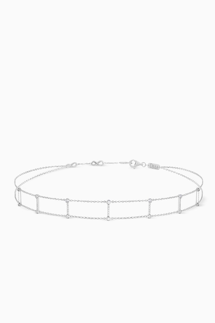 

Graphique Diamond Double Line Bar Choker in 18kt White Gold
