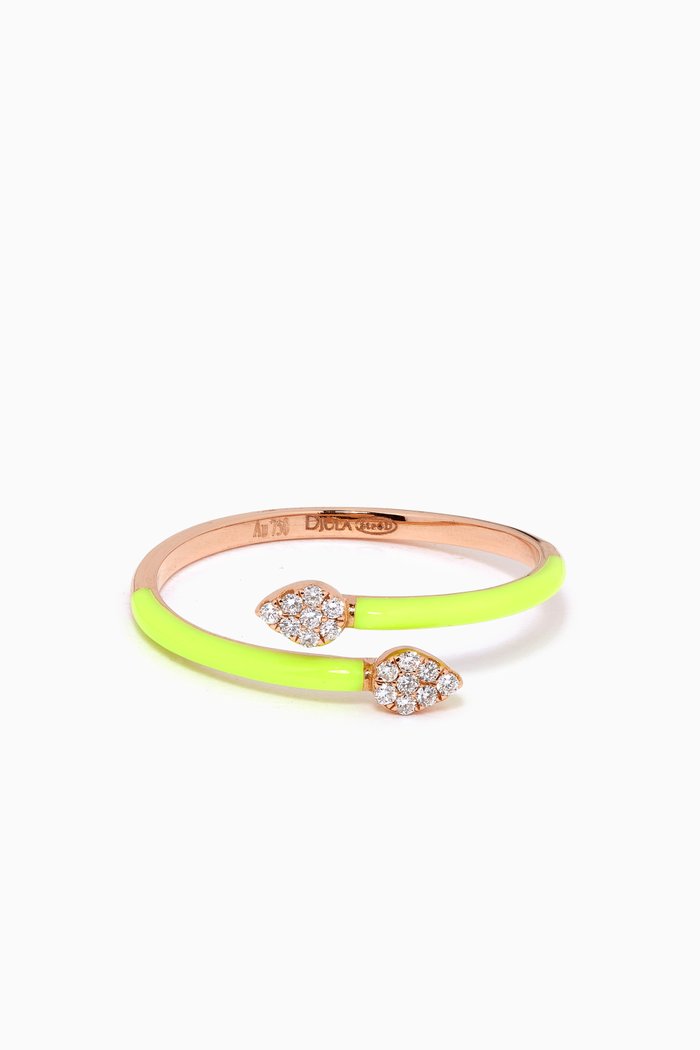 

Snake Diamonds & Enamel Ring in 18kt Rose Gold
