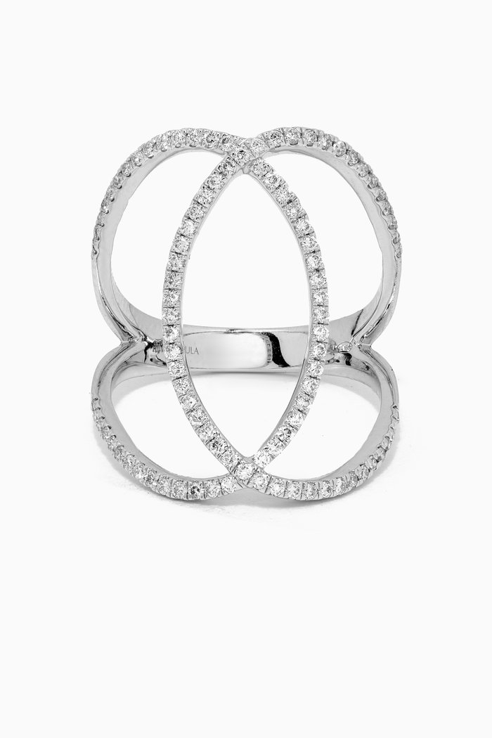 

Double C Ring in 18kt White Gold