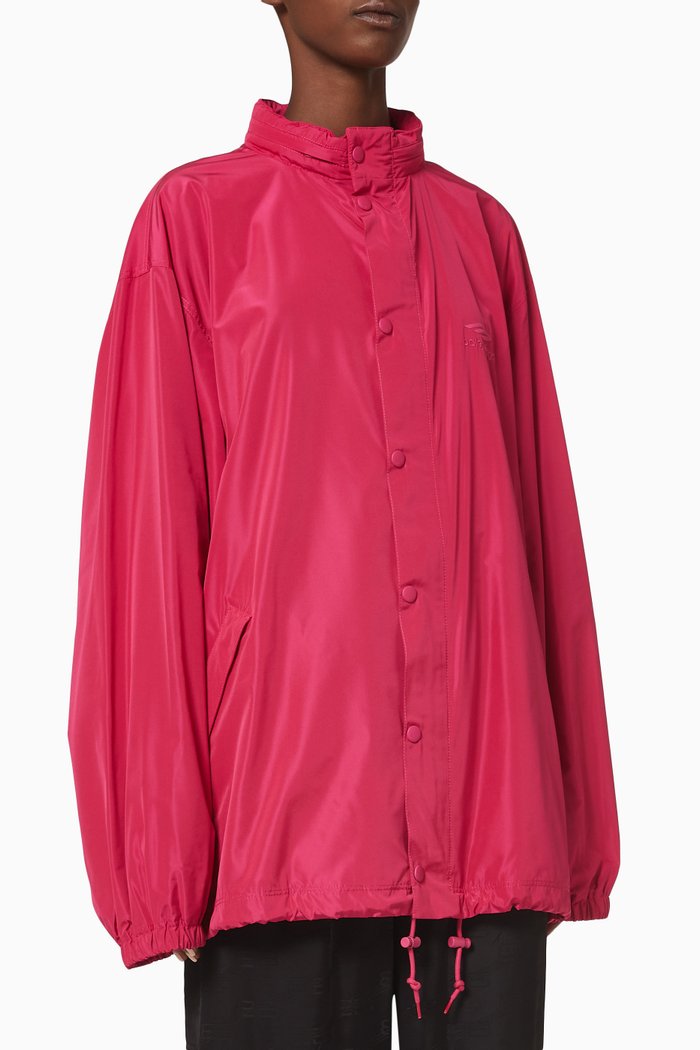 

3D Sport Icon Short Windbreaker, Pink