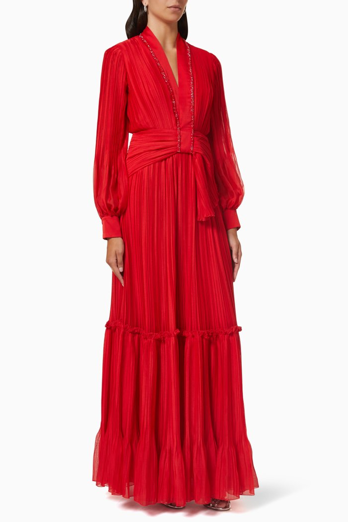 

Tiered Maxi Dress, Red