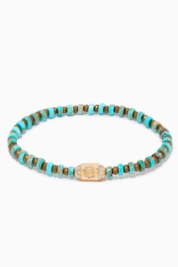 

Crystal Eye Beaded Bracelet in 14kt Yellow Gold