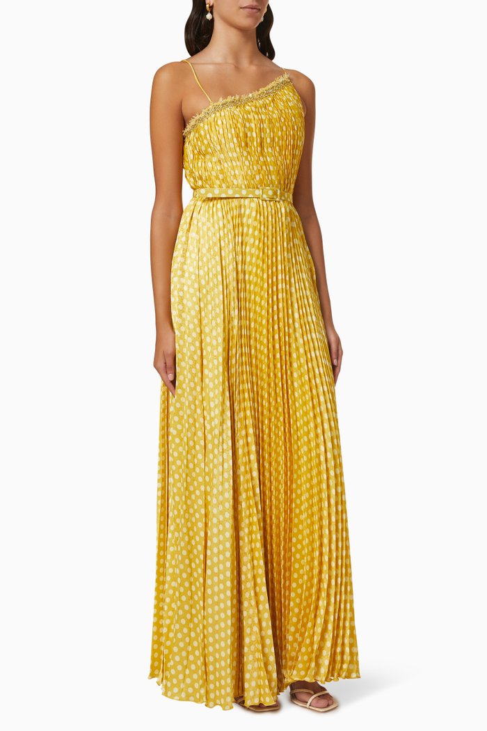 

Polka Dot One Shoulder Dress, Yellow