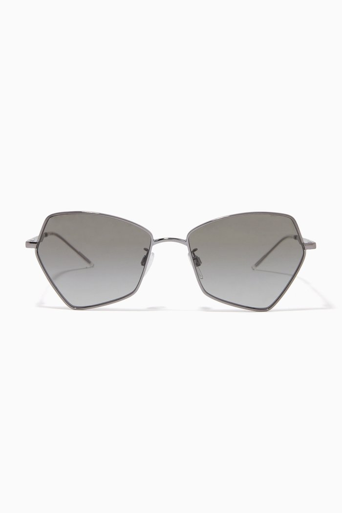 

Butterfly Sunglasses in Stainless Steel, Grey