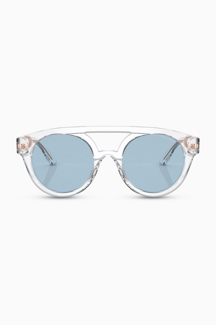 

Round Frame Sunglasses in Acetate, Blue