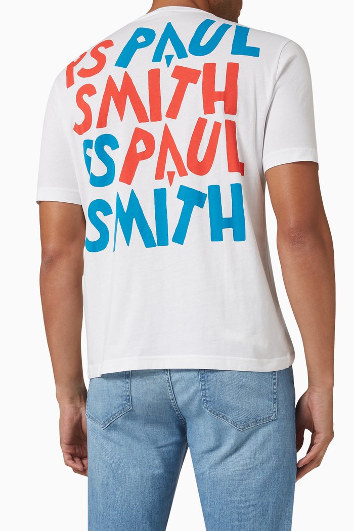 

Graphic Logo Print T-shirt in Organic Cotton Jersey, White