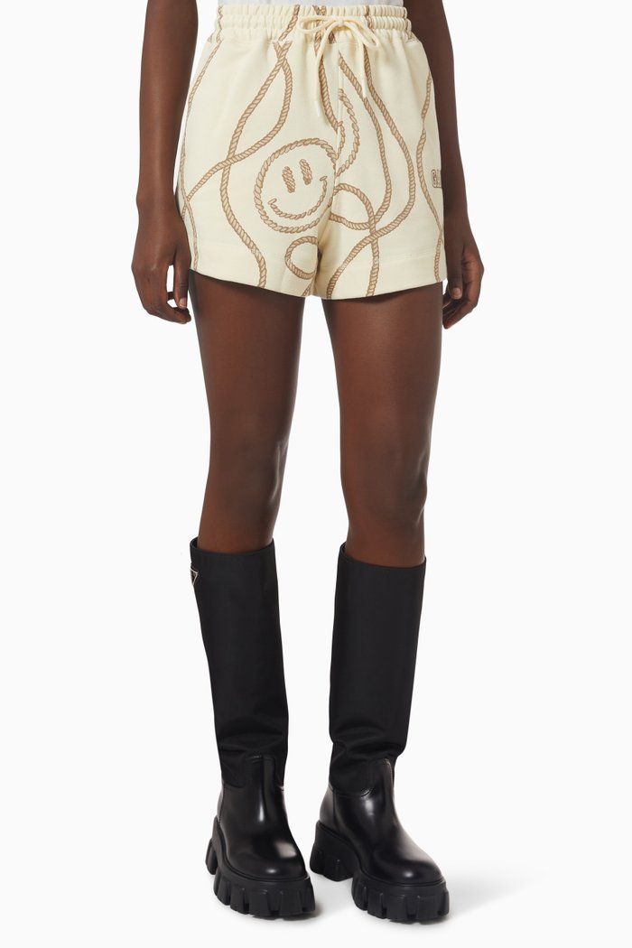 

Rope-print Shorts in Organic Cotton-blend, Neutral